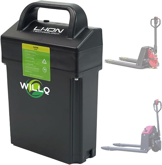 24V 20AH Lithium Iron Phosphate Battery 24 Volt Electric Forklift Battery for 0-500W Electric Pallet Jack Truck MT12/EPT12-EZ/EPL1531 Motor Kit,24v20ah w/Light