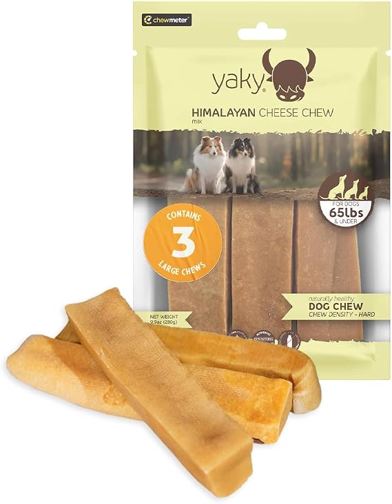 Chewmeter Himalayan Yak Cheese Dog Chews, Large/XL Dog Yak Chew, 3 Chews | Long Lasting, Stain Free, Protein Rich, Low Odor, 100% Natural, Healthy & Safe, For Dogs 65 lbs and Smaller