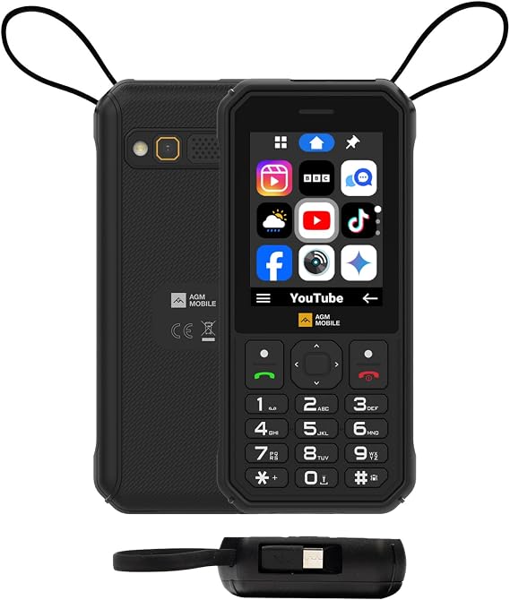 AGM M11 Rugged 4G Feature Phone, IP68, 4000mAh, T-Mobile, Black