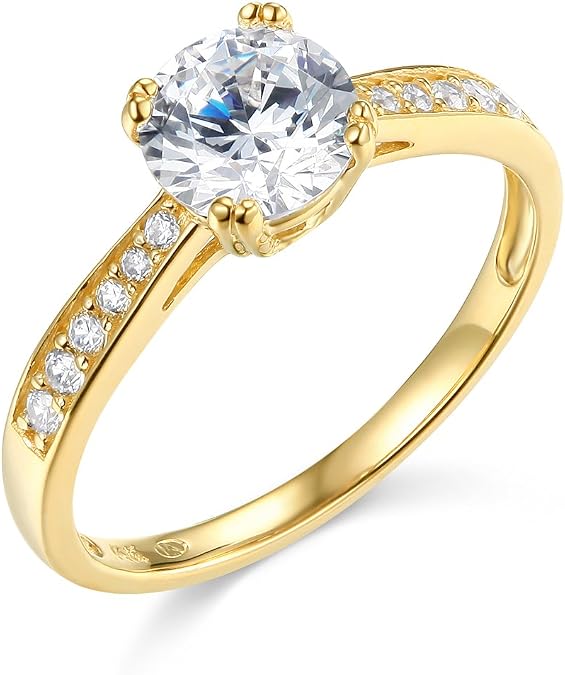 Goldenmine 14k Yellow OR White Gold Solid Wedding Engagement Ring