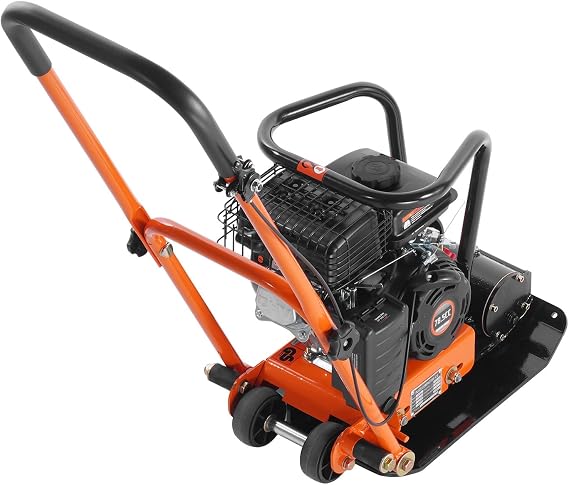 Happybuy Plate Compactor Rammer, 2.8 HP Gas Engine, 1,920 lbs Compaction Force Vibratory Jumping Jack Tamper, 18.7 x 11.8 inch Plate for Paving Landscapes, Sidewalks, Asphalts, CARB & EPA Compliant