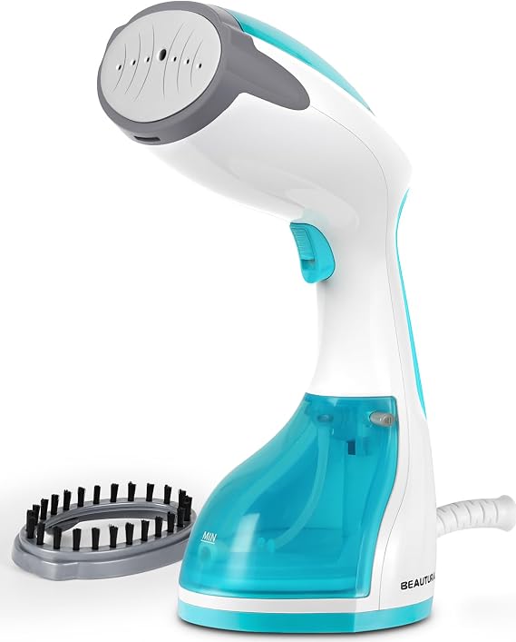 BEAUTURAL Steamer for Clothes, Handheld Garment Fabric Wrinkle Remover | 30-Second Fast Heat-up, Ceramic Heating Plate, Auto Shutoff, Large Detachable Water Tank, Portable Design, 1200 Watts
