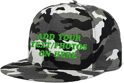 Embroidered Flat Bill Baseball Caps - Customizable with Your Text and Logo