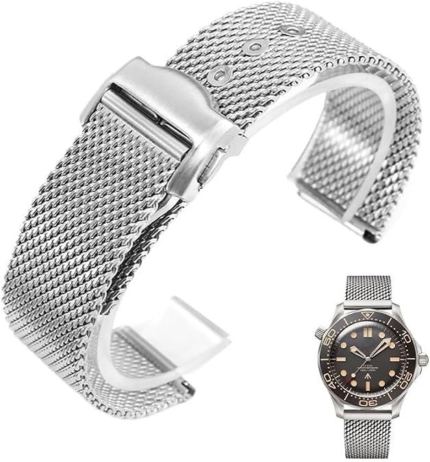 Stainless Steel Watch Strap For Omega Seamaster 300 007 Milanese Mesh Metal Watchband