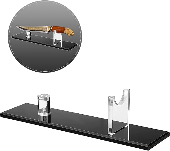 noonebutyou Knife Display Stand, Acrylic Knife Holder for Home Decor (Black Base)
