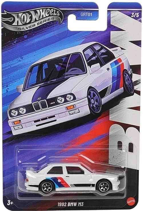 Hot Wheels Silver Series 1992 BMW M3 [White] 3/5, GRT01, 1:64 Scale Diecast Vehicle