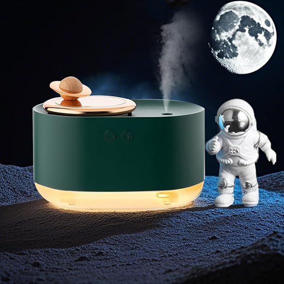 Mini Humidifier Night Humidifiers Desktop Humidifier Rotating Planet Design, Cool Mist for Bedroom Office, 300ML