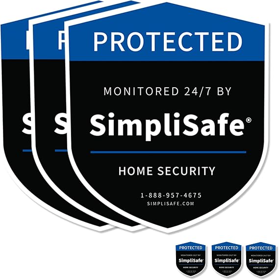 6PCS Simpli-Safe Stickers, Compatible with Home Security Systems, Durable and Waterproof Alarm Stickers