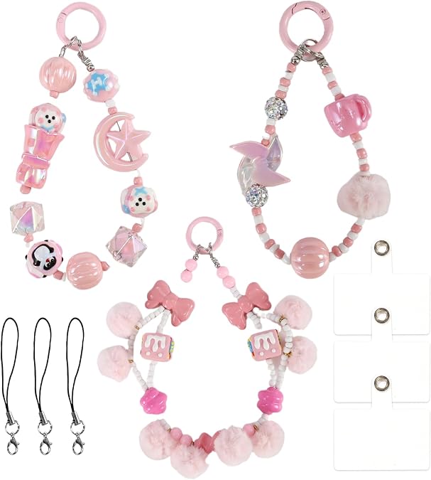 Hand-painted Beaded Phone Charm 0052