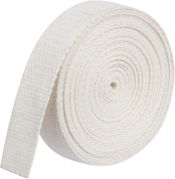 Kaket Polyester Cotton Weave Webbing Strap 5M/5 Yards, 0.98inch (25mm) Wide Heavy Duty Cotton Webbing Straps, Cotton Strap Belt for Backpack Crafts Arts