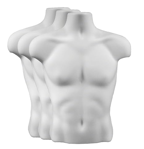 Torso Form - Male, Case of 3, White