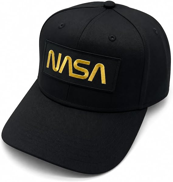 NASA Hat Gold Patch Adjustable Baseball Cap