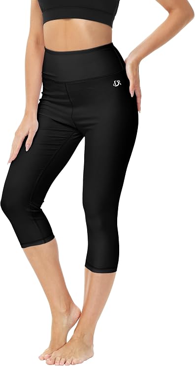 Deerose Swim Pants for Women Swim Capris High Waisted Sun Protection UPF 50+ Long Swimming Leggings Shorts