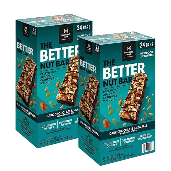 Dark Chocolate and Sea Salt Nut Bar, 24 Count (24 Count (2 Pack), Dark Chocolate,Sea Salt)