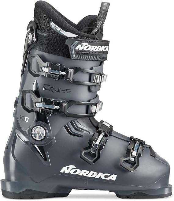 Nordica Cruise 100 Men's Ski Boots | 104mm Last, High Volume, Medium Flex, Calf Adjustable, Heat Moldable Liner