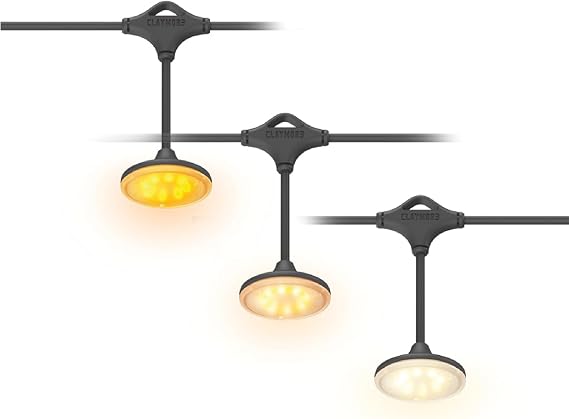 Claymore Cadena UF5 String Lights (Light Gray) - LED Outdoor String Lights for Halloween Decorations, Camping, Glamping, Backyard Parties, Events & Garden Decor. 4 Color Temperatures.