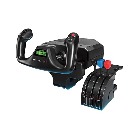 Logitech G PRO Flight Yoke System Professional Simulation - Black | Professional simulation, 3 modes, 75 programmable controls, configurable knobs, USB connection