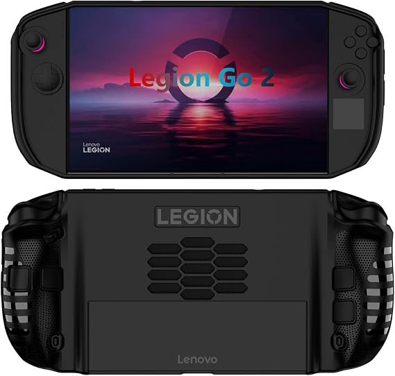 JYGamhanbil Protective Case for Lenovo Legion Go 2 8.8" OLED Gaming Console | Legion Go Gen 2 Handheld TPU Grip Cover Back Shell Accessories with Ergonomic Grip & Kickstand Cut Out, Black