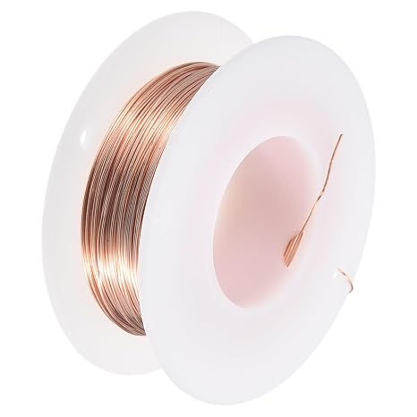sourcing map Soft Copper Wire (24 Gauge, 32.8 FT), 99.9% Pure Bare Copper Wire 0.5mm Solid Craft Wire for DIY Crafting Gardening Decoration (10Meter)