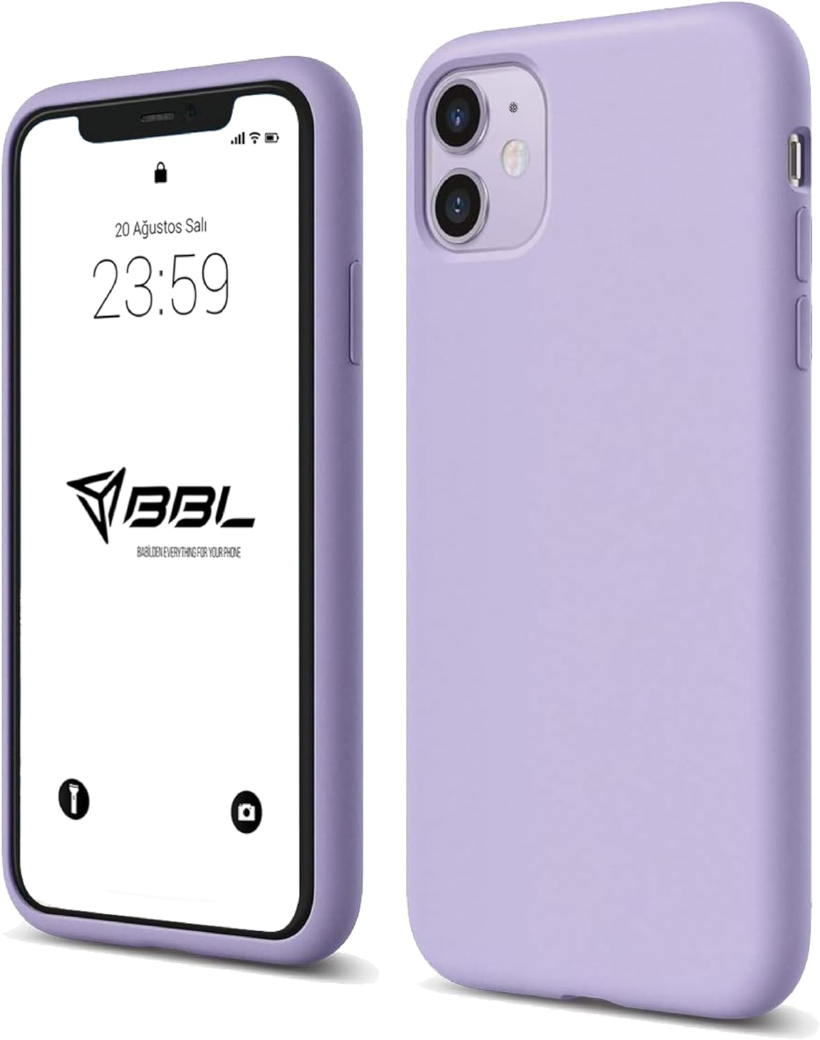 Babylonian iPhone Case Thin Liquid Silicone 3 Layer Fully Coated Soft Gel Rubber Case Cover Lila, iPhone 11