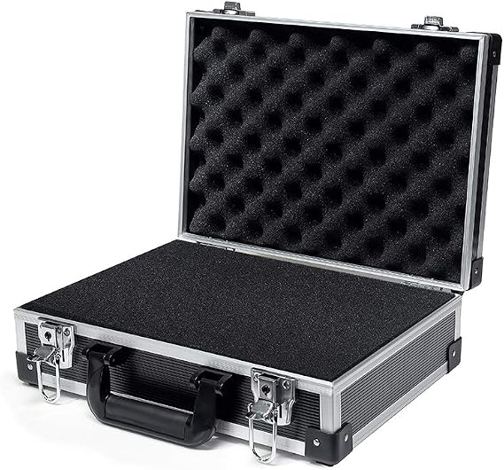 14in Aluminum Hard Case with DIY Customizable Foam Insert (13 x 9 x 4in Interior)