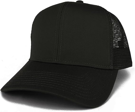 Armycrew XXL Oversize High Crown Adjustable Plain Mesh Back Trucker Baseball Cap