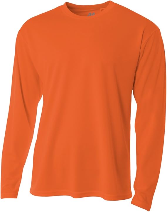 A4 Men's Long Sleeve Birds-Eye Mesh Crew