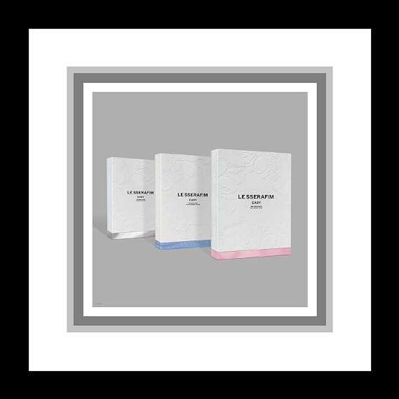 KPOP LE SSERAFIM Easy 3rd Mini Album Standard Vol.2 Version CD+1p Folding Poster on Pack+104p Booklet+1p PhotoCard+1p PostCard+3ea Sticker+1ea Lyric Book+Tracking Sealed LSFM