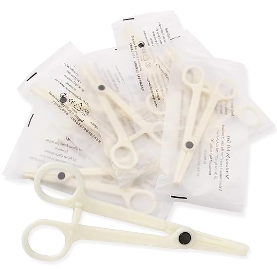 Disposable Piercing Clamps - 10Pcs PVC Disposable Piercing Forceps Clamp