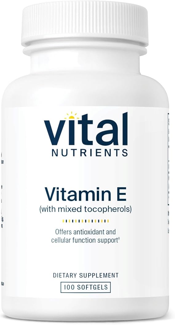 Vital Nutrients Vitamin E with Mixed Tocopherols - Potent Antioxidant Vitamin E Supplements to Support Cardiovascular Health* - Gluten and Dairy Free - Non-GMO - 100 Softgels