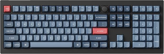 Keychron V6 Max Fullsize Custom Wirless Mechanical Keyboard, 2.4 GHz/Bluetooth/Wired 3-Mode RGB Backlight QMK/VIA Programmable Macro, Hot-Swap Gateron Jupiter Banana Switch PBT Keycaps for Mac Windows