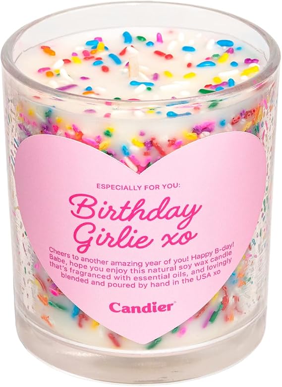 Birthday Cake Scented Candle with Sprinkles, Natural Soy Candle, Aromatherapy for Relaxation, Unique Gift Candle for Women, 60-Hour Burn Time - Candier by Ryan Porter