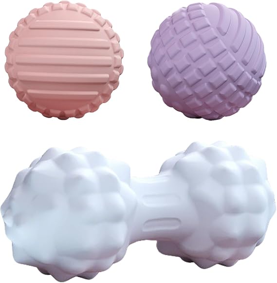 3 Pack Massage Ball Set for Plantar Fasciitis, Spiky Trigger Point & Foot Massage Balls, Deep Tissue Myofascial Release Physio Balls for Feet, Back, Neck, Shoulders