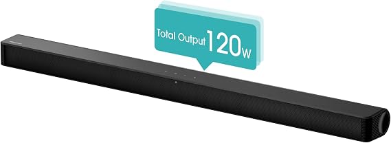 Hisense HS205G 2.0 Channel Soundbar 120 Watt DTS Virtual: X Bluetooth 5.0 HDMI Arc USB Optical Equalizer Wall Mounting Possible Black