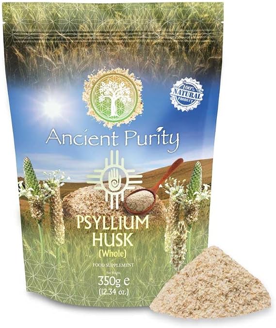 Psyllium Husk | Whole Natural Soluble Fibre Digestive Regularity Heart and Blood Sugar Support - Ancient Purity 350g