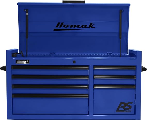 Homak RS Pro, 41in. RS PRO 7 DWR TOP Chest with Outlet Blue, Width 40.5 in, Height 21.375 in, Color Blue, Model# BL02004173