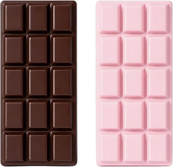 2 PCS Chocolate Squishy, Chocolate Bar, Adorable and Novel, Perfect for Home Decor, Office Desk Decoration and Decoration Aficionados
