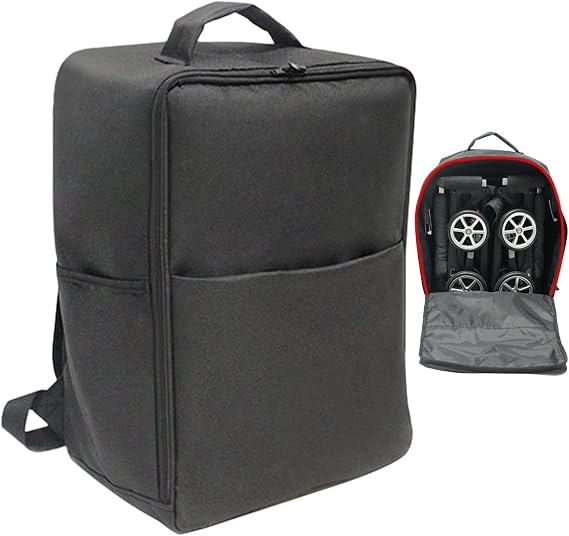 Stroller Backpack, Lightweight Travel Bag, Umbrella Stroller Storage, Fabric Material Design, Travel Backpack with Pockets, Folding Pram for Airplane Airport Check Cabin Car Outdoor Transport City