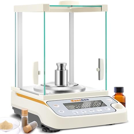 Analytical Balance, 220g/0.1mg Precise Electronic Scale 0.0001g Hanchen Digital Balance for Jewelry Store Lab Pharmacy Chemical Plant (220g/0.1mg)