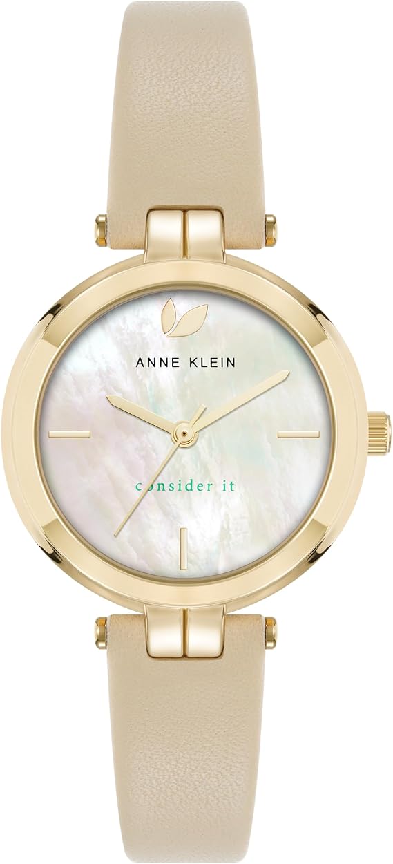 Anne Klein Women's Sustainable Leather Strap Watch, AK/5150
