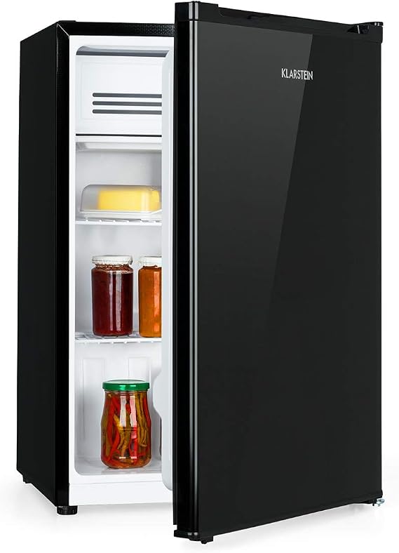 Klarstein Delaware Fridge 76 Litre Capacity 2 Flexible Glass Shelves Freezer Compartment: 4 Litres Bottle Compartment up to 2 Anthracite [Energy Class E]