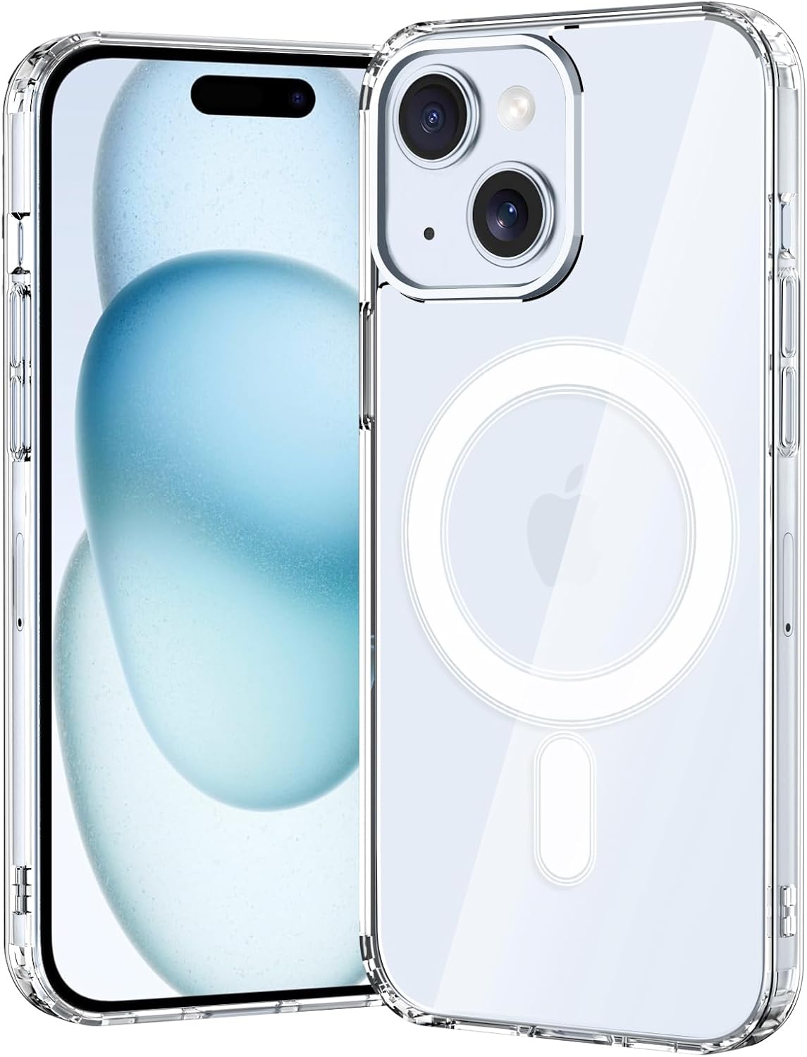 Apple iPhone 13 Mini Kılıf 5.4" MagSafe ile Uyumlu, Ultra Berrak Cep Telefon Kılıfı, Sert PC Arka Yüzey, TPU Yastıklı Köşe Korumalı Kapak, Güçlü Manyetikli Phone Case - Şeffaf