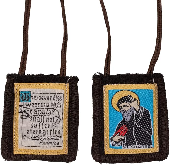Wool Brown Scapular | Catholic Wearable Devotional | Great Christian Gift for Religious Milestones Such as First Holy Communion and Confirmation | Includes Enrolment Paper
