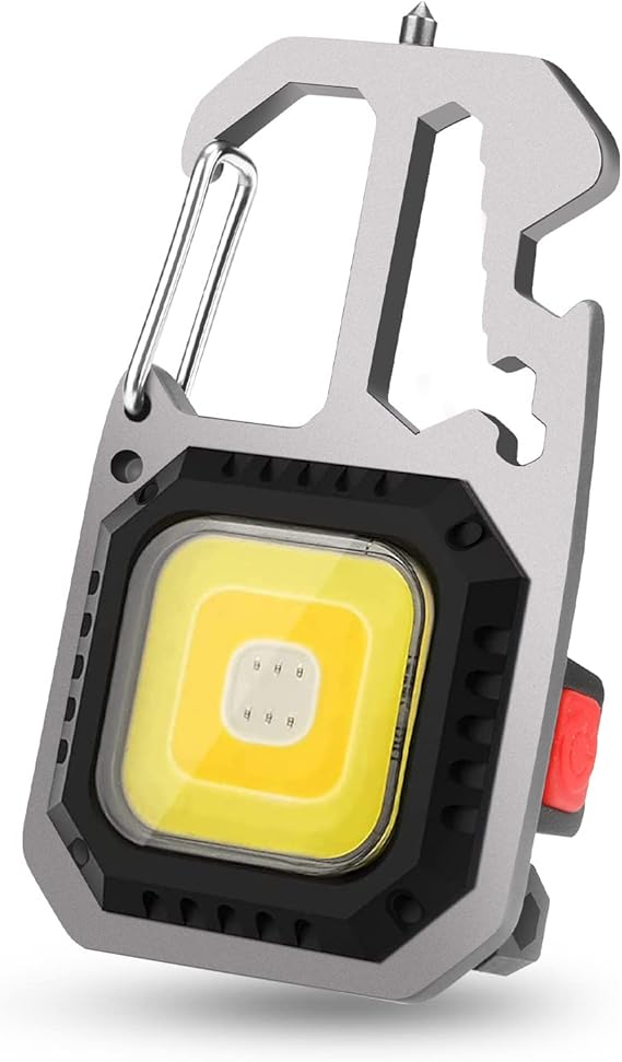 Mini LED el feneri, 500 lümen, LED anahtarlık, taşınabilir el feneri, 7 ışık modu, TYPE-C, şarj edilebilir manyetik ayak, şişe açacağı, kamp, yürüyüş, trekking için