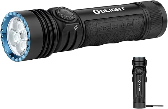 OLIGHT Seeker 4 Pro Rechargeable Flashlights, Bright High Lumens Black