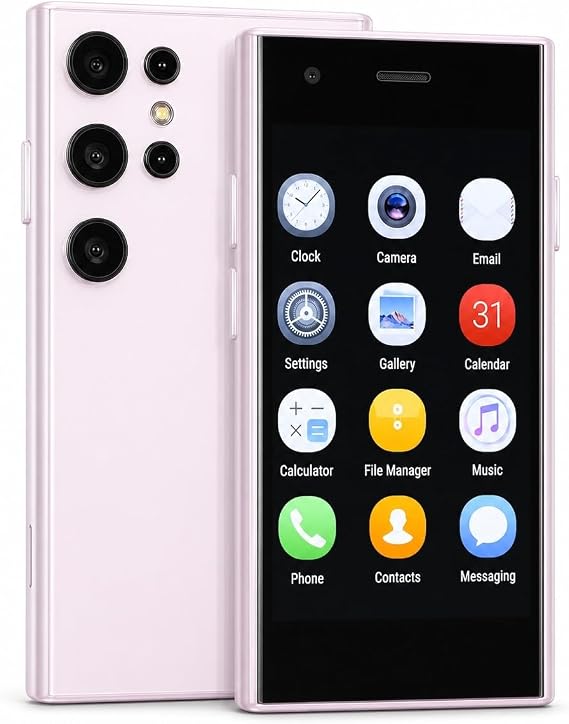 SOYES S23 Pro Mini Smartphone, 3.0 Inch Ultra Thin Mini Mobile Phone 2GB RAM 16GB ROM 3G Pocket Cell Phone for Android 8.1 (Purple)