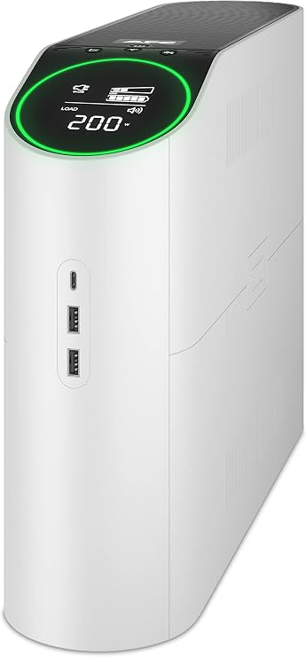 APC Gaming unterbrechungsfreie Stromversorgung Back UPS Pro 2200VA/1320W Tower 230V 4X Schuko-Steckdosen und 2X IEC C13-Steckdosen RGB-Lichter Sinuswelle Pure arktisch (weiß) BGM2200-GR