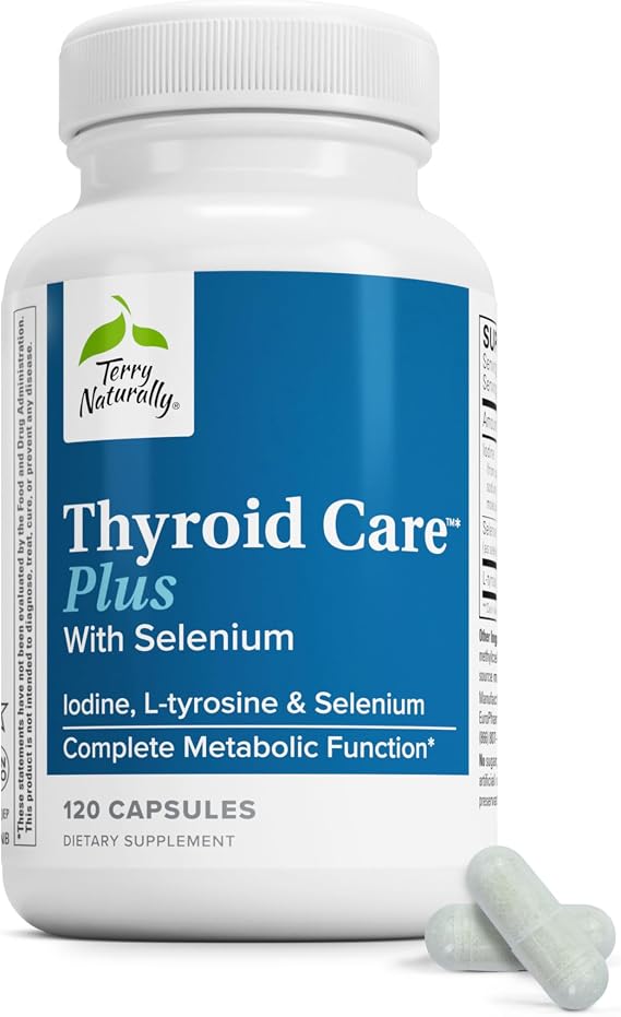 Terry Naturally Thyroid Care Plus - Thyroid Health Supplement - 120 Count