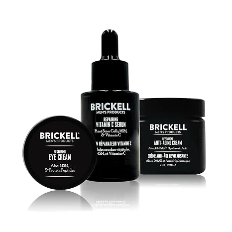 Brickell Men's Products advanced anti-aging-routine nachtgesichtscreme vitamin c gesichtsserum und augencreme natur- und bio duftend