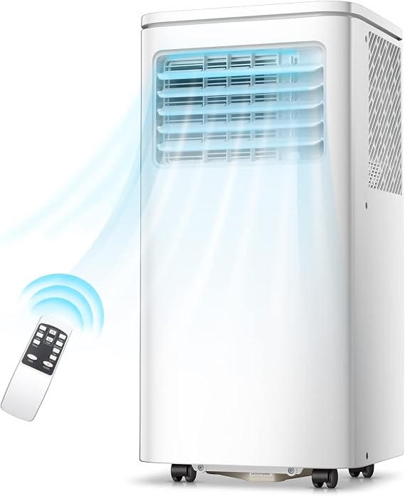 ZAFRO 8,000 BTU Portable Air Conditioners, Air Conditioners for Room up to 350 Sq.ft, Portable AC Unit with Remote/Digital Display/24Hrs Timer/Installation Kits for Home/Office/Dorms, White
